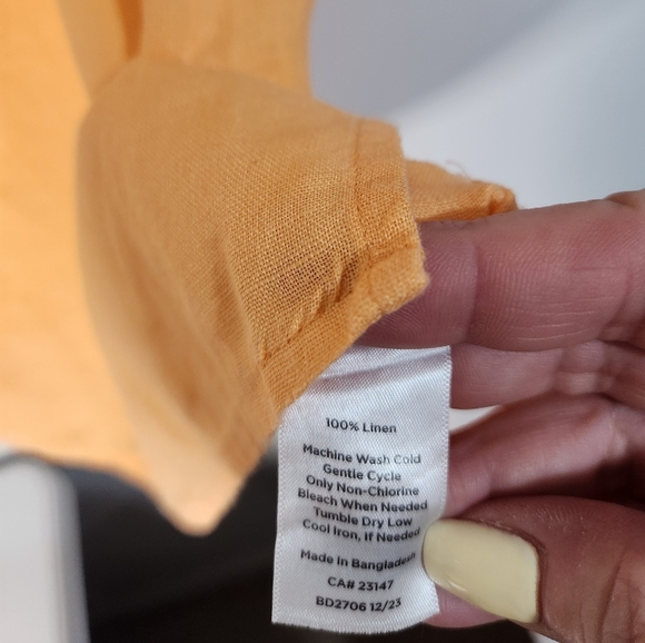 Talbots Women's Linen Sleeveless Top in Peach, Size 2x - Picture 4 of 7